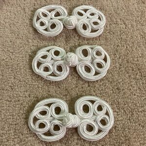 Elegant White Decorative Knot Closures 12 for $25